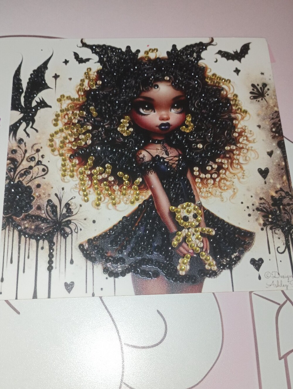 Gothic Doll Card Diamond Painting Handmade